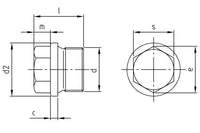 DIN 910 conform DIN 228 - Dop cu filet exterior si cap hexagonal - G 1 1/8" - 5 buc.