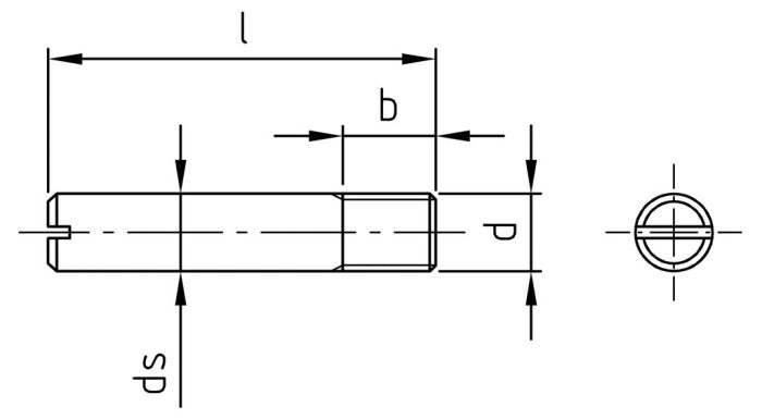 DIN 427 - Stift cap crestat cu filet scurt - M6 x 12 mm - 100 buc.