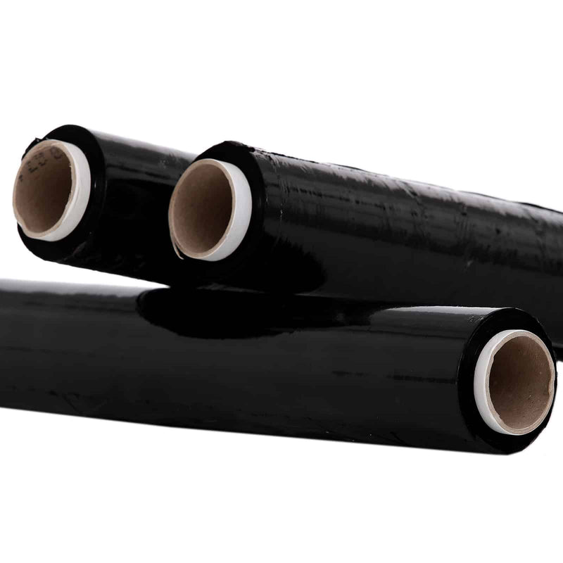 6x Folie stretch manuala neagra 1.4 kg, 50 cm, 23 microni