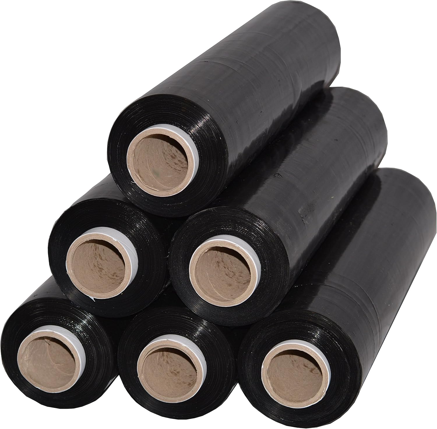 6x Folie stretch manuala neagra 1.4 kg, 50 cm, 23 microni