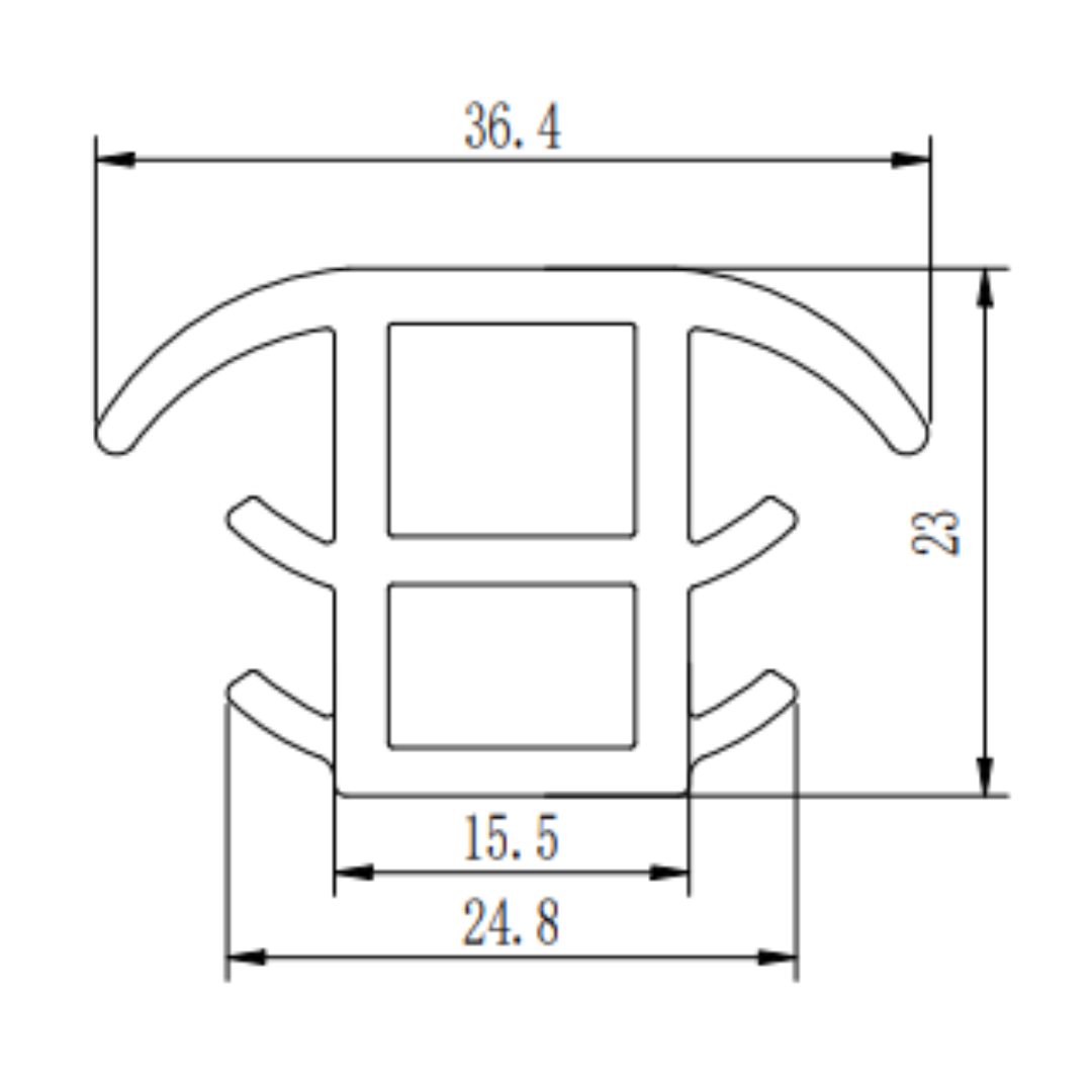 Garnitura de etansare din cauciuc EPDM in forma de T pentru panouri solare V2 - Rola 50m