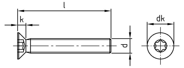 ISO 14581 - Surub cap inecat stea - M8 x 140/140 TX 45 - 100 buc. - Admira Distribution