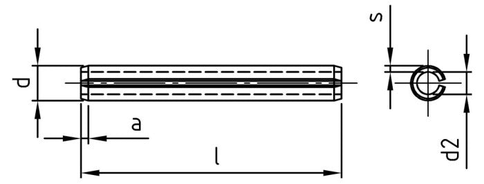 ISO 8752 - Stift elastic crestat serie grea - 10 x 30 mm - 500 buc. - Admira Distribution