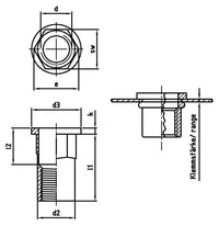 Nit cap plat semi - hexagonal cu filet interior - M 3 x 9 mm - 250 buc. - Admira Distribution