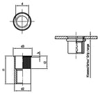 Nit zimtat cu filet interior si cap gol mic deschis - M 6 x 14 mm - 250 buc. - Admira Distribution