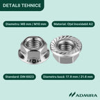 Piuliță autoblocantă hexagonală cu flansă DIN6923