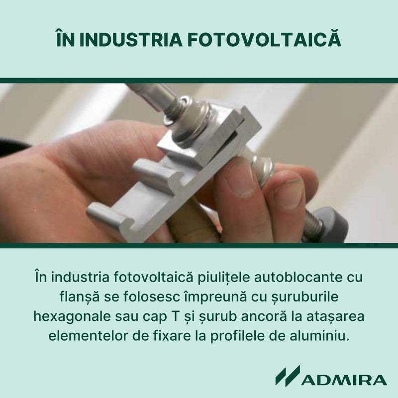 100x Piuliță autoblocantă hexagonală cu flansă DIN6923