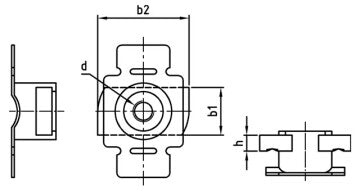 Piuliță de inserție M8, inox A2, cu ajutor plastic pt. profile 41/41 și 41/21