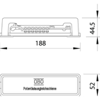 Bara de egalizare potential cu placa suport 1809 188x52x44,5mm OBO Gri