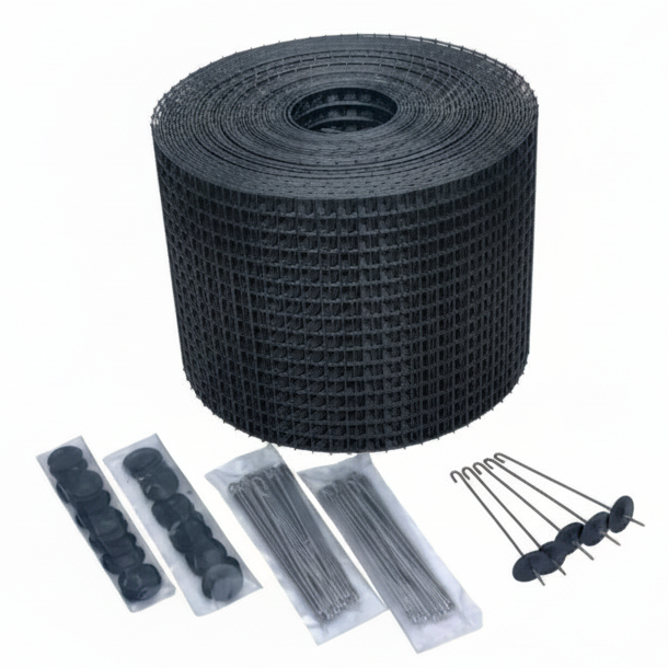Plasa de protectie panouri fotovoltaice anti pasari, otel zincat 20cm L=30 m cu sistem de fixare inclus