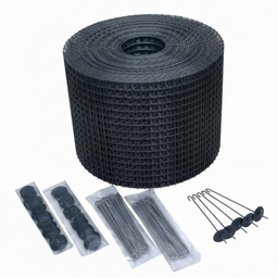 Plasa de protectie panouri fotovoltaice anti pasari, otel zincat 20cm L=30 m cu sistem de fixare inclus