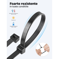 Set 100 Coliere Șoricei Fașete Bride plastic cu rezistență UV