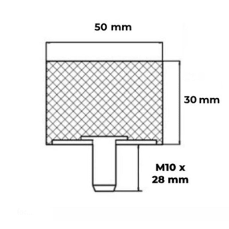 Tampon cauciuc Tip D anti-vibratii 50/30 cu surub M10x28mm