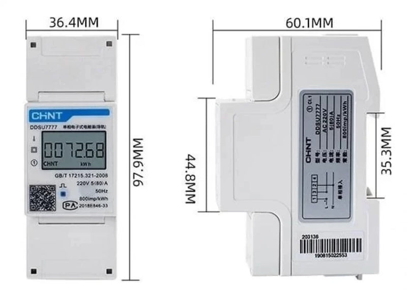 Smart Power Meter Monofazat Huawei DDSU666-H 1P 100A