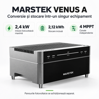 Marstek VENUS A: intrare fotovoltaică maximă 2,4 kW, stocare 2,12 kWh și 4 MPPT; panourile se achiziționează separat