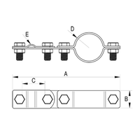 Suport conductor/catarg D:40mm, 8-10mm, Otel Inoxidabil A2