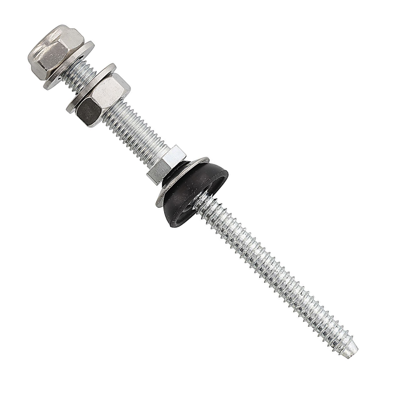 Șurub tip ancora hanger bolt M8x150mm cu filet dublu pt. substructuri din oțel