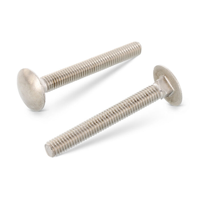 Surub torbant cap ciuperca plat M12 x 40 mm DIN 603 filet complet, otel inoxidabil A2 (304)