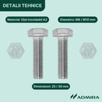 Șurub cap hexagonal DIN 933 filet complet