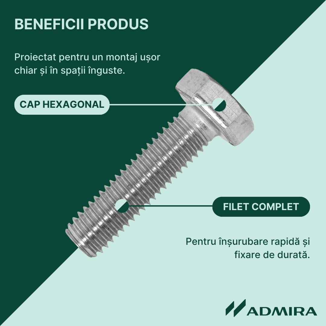 Șurub cap hexagonal DIN 933 filet complet
