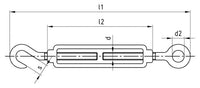 Surub de intindere cabluri / franghie carlig - ochi - M 12 mm - Admira Distribution
