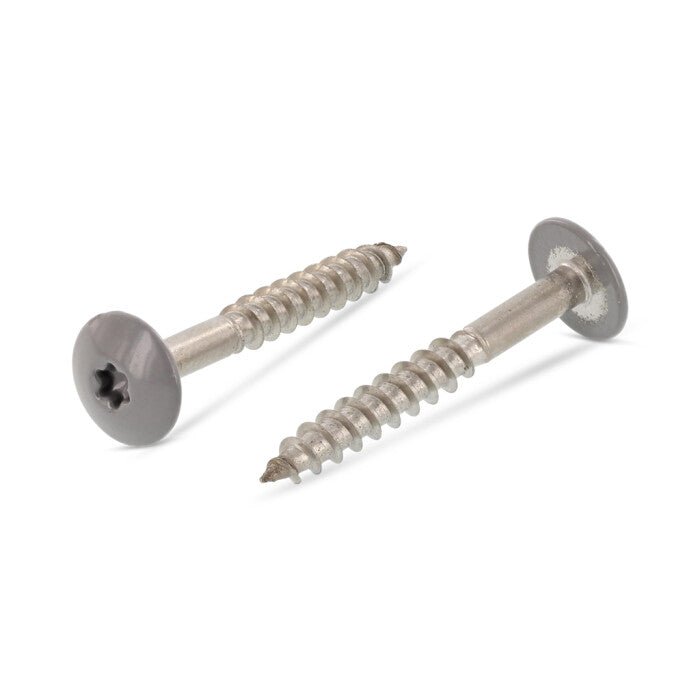 Surub lemn dulgherie cap stea colorat - 5,5 x 38 mm - RAL 7037 - 100 buc. - Admira Distribution