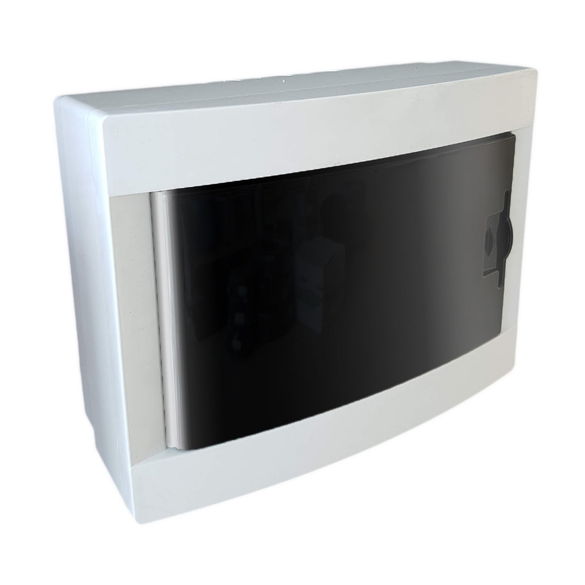 Cutie distribuție siguranțe VISION VS-CS08A, 8 module, montaj aparent, carcasă albă și ușă fumurie